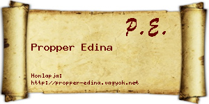 Propper Edina névjegykártya